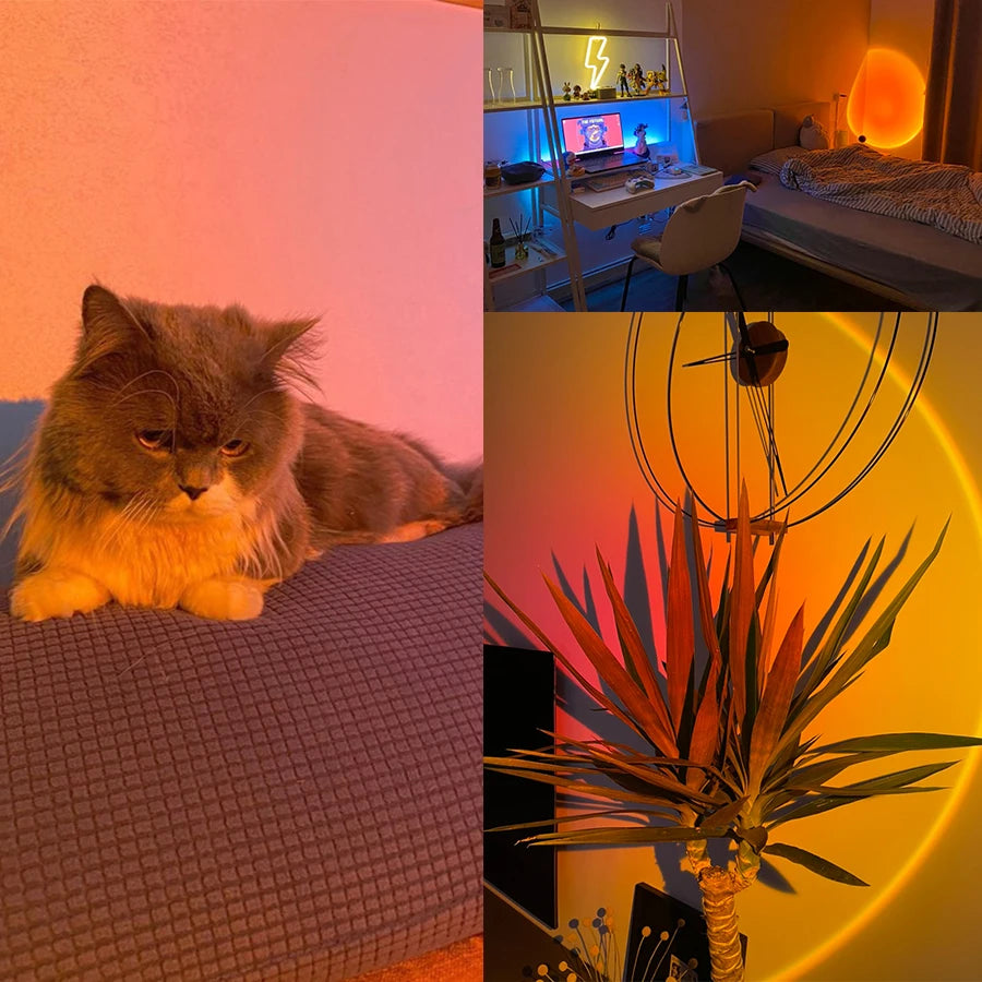 Smart Sunset Lamp Tuya LED - USB RGB met App Bediening voor Fotografie en Decoratie