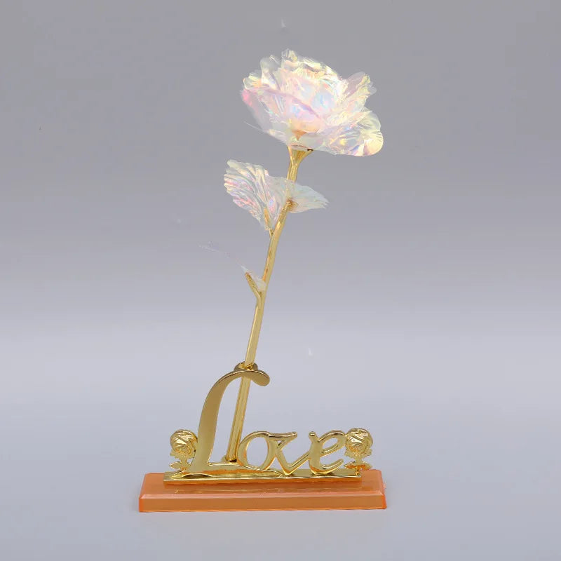 Galaxy Roos Eeuwig 24K Gouden Bloem - Folie Plastic Kunstmatige Rozen Valentijnsdag Cadeau Gouden Bloemen Bruiloft Decoratie