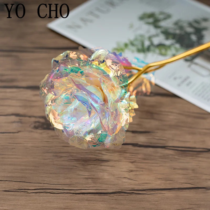 Galaxy Roos Eeuwig 24K Gouden Bloem - Folie Plastic Kunstmatige Rozen Valentijnsdag Cadeau Gouden Bloemen Bruiloft Decoratie