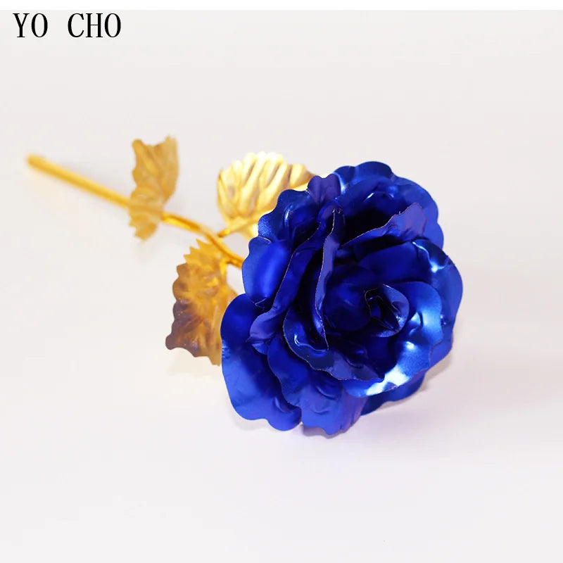 Galaxy Roos Eeuwig 24K Gouden Bloem - Folie Plastic Kunstmatige Rozen Valentijnsdag Cadeau Gouden Bloemen Bruiloft Decoratie