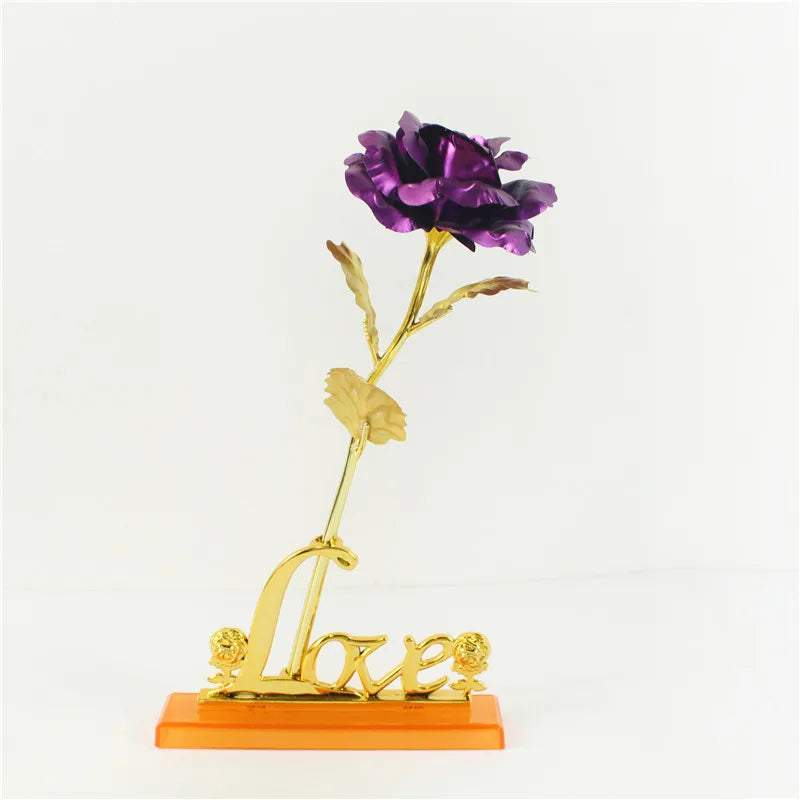 Galaxy Roos Eeuwig 24K Gouden Bloem - Folie Plastic Kunstmatige Rozen Valentijnsdag Cadeau Gouden Bloemen Bruiloft Decoratie