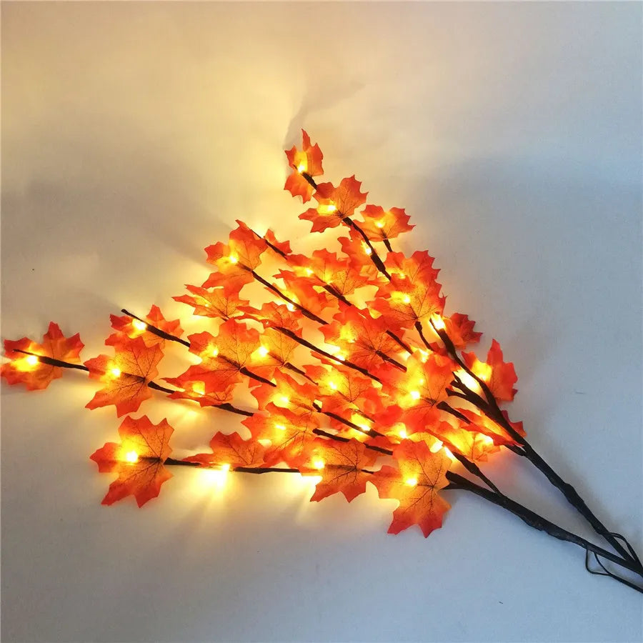 20 LEDs Esdoornblad Tak Lamp - 77cm Bureau Vaas Decoratie met Batterij