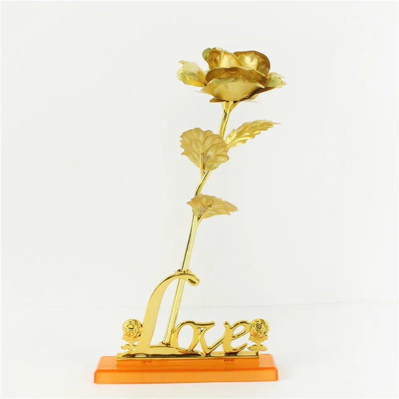 Galaxy Roos Eeuwig 24K Gouden Bloem - Folie Plastic Kunstmatige Rozen Valentijnsdag Cadeau Gouden Bloemen Bruiloft Decoratie