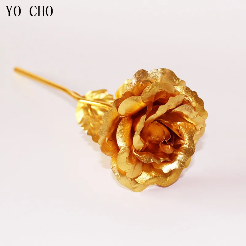 Galaxy Roos Eeuwig 24K Gouden Bloem - Folie Plastic Kunstmatige Rozen Valentijnsdag Cadeau Gouden Bloemen Bruiloft Decoratie