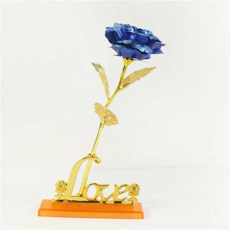 Galaxy Roos Eeuwig 24K Gouden Bloem - Folie Plastic Kunstmatige Rozen Valentijnsdag Cadeau Gouden Bloemen Bruiloft Decoratie