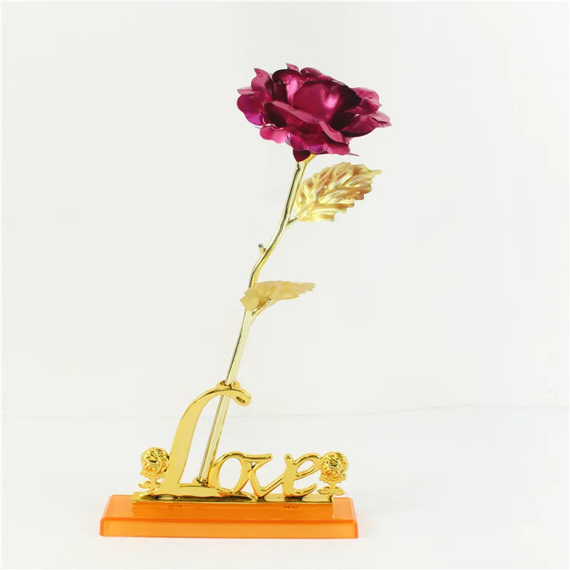 Galaxy Roos Eeuwig 24K Gouden Bloem - Folie Plastic Kunstmatige Rozen Valentijnsdag Cadeau Gouden Bloemen Bruiloft Decoratie