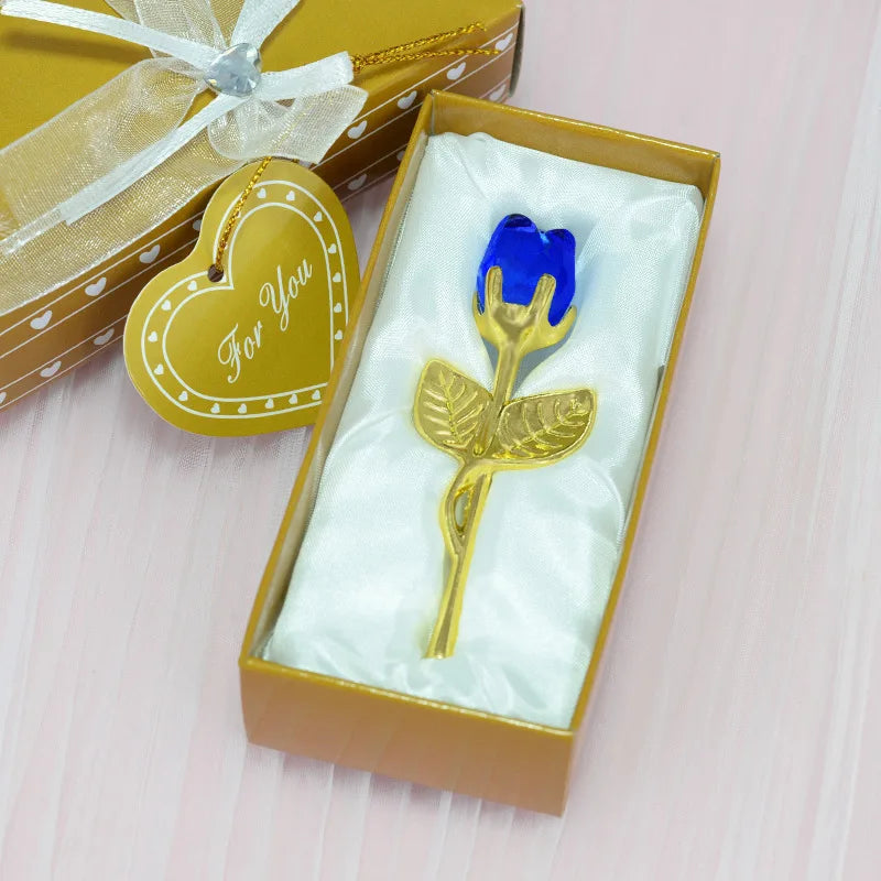 Kristallen Glazen Roos 10 Kleuren - Valentijnsdag Kerstmis Cadeau Souvenir Thuis Bruiloft Decoratie