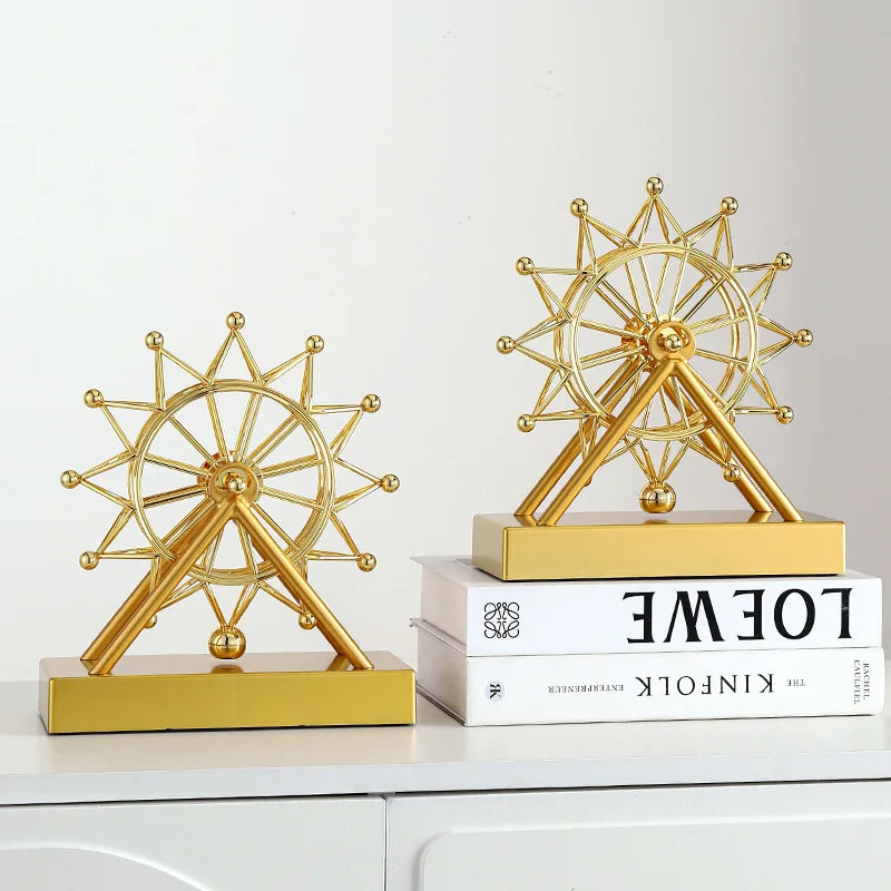 Reuzenrad Decoratie - IJzeren Roterende Reuzenrad Woonkamer Tafel Wijnkast Decoratie 1 Stuks