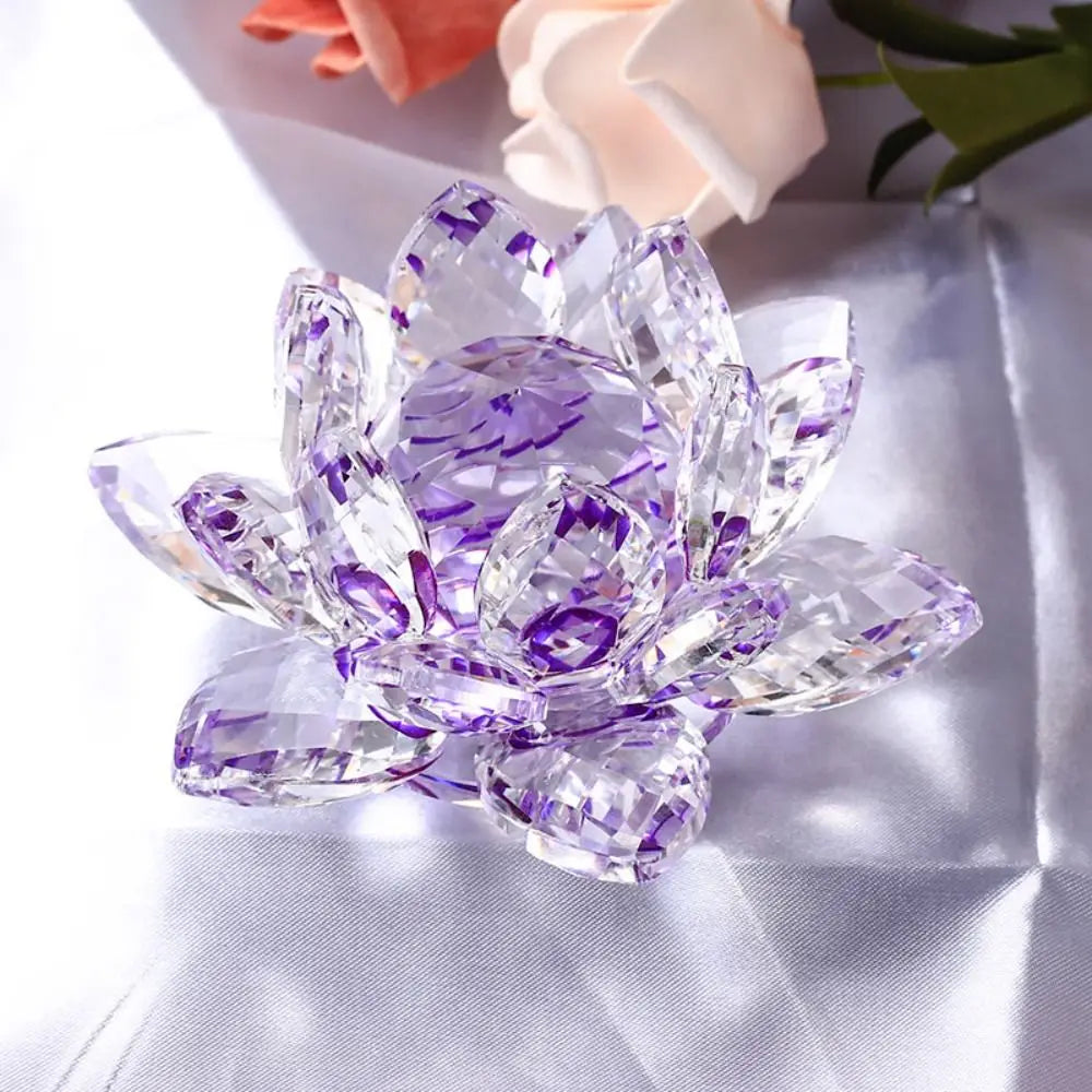 Feng Shui Kwarts Kristal Lotus Bloem - Glazen Presse-Papier Ornament Figuur Thuis Bruiloft Party Decoratie Cadeau