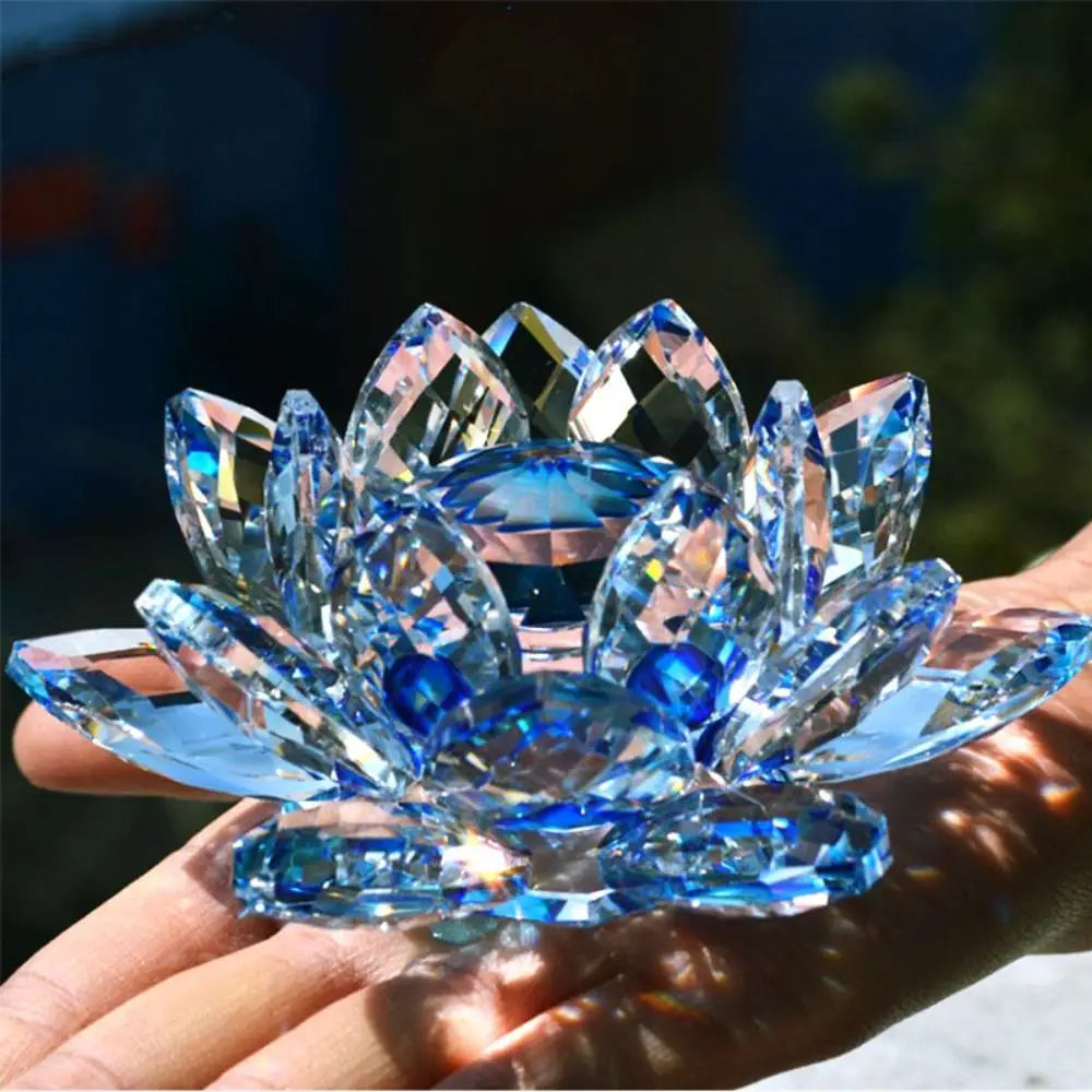 Feng Shui Kwarts Kristal Lotus Bloem - Glazen Presse-Papier Ornament Figuur Thuis Bruiloft Party Decoratie Cadeau