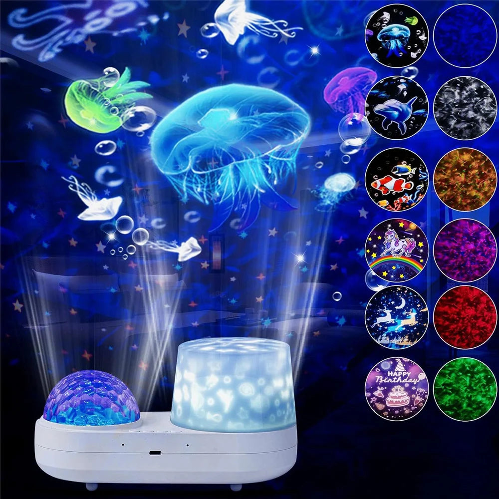 Ocean Wave Kwal Projector - 360° Roterende Nachtlampje voor Kinderkamer