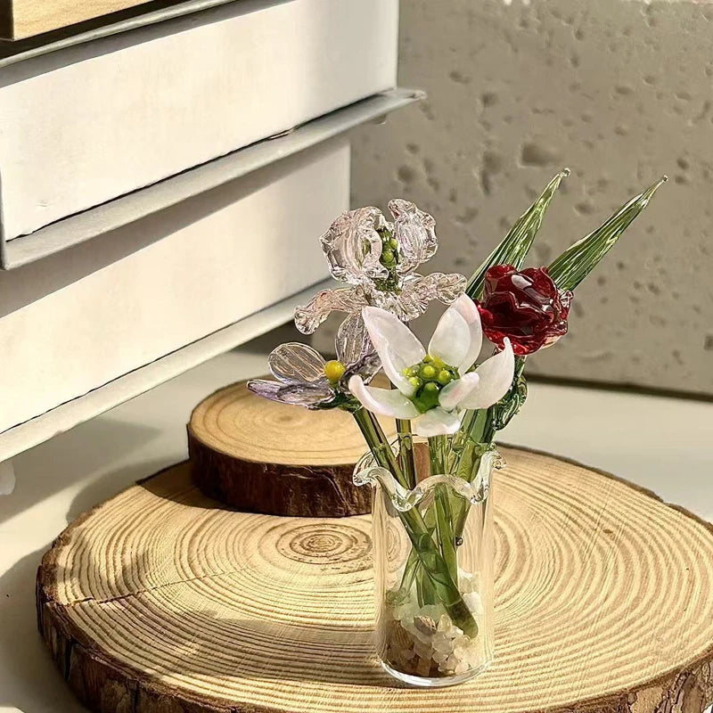 Tulp Glazen Ornament - Gesimuleerde Bloem Boeket Cadeau Healing Series Vriendin Lente Decoratie