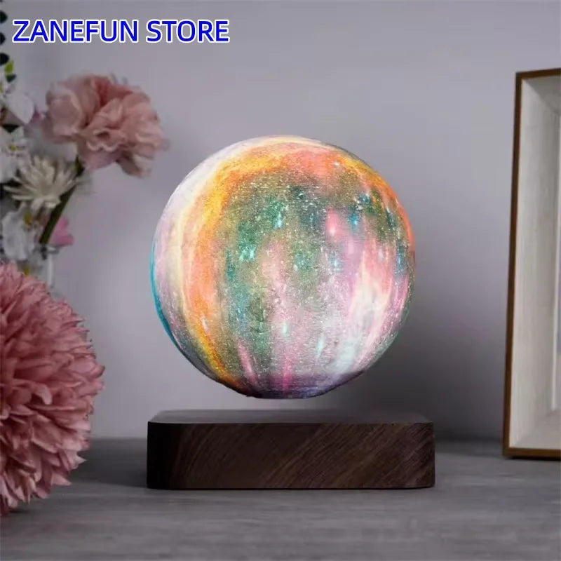 3D Painting Magnetic Levitating 14CM Moon Lamp Levit Floating Moon Light LED Smart Desk Lamp Office Home Decor Creative Gift