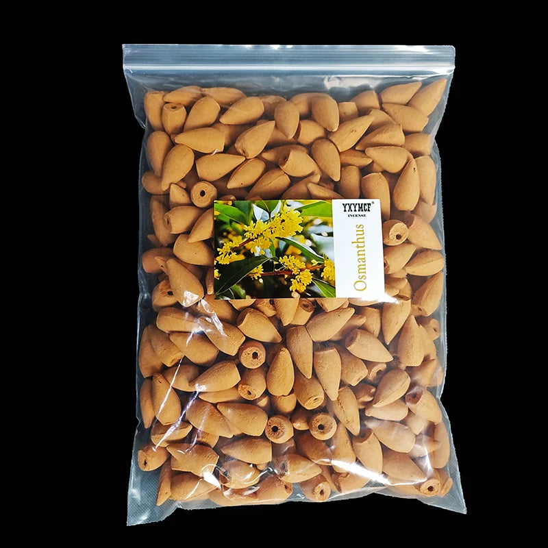 Natuurlijke Backflow Wierook Kegels 100g (60 Stuks) - Sandelhout Lavendel voor Reflux Wierook Brander Aromatherapie