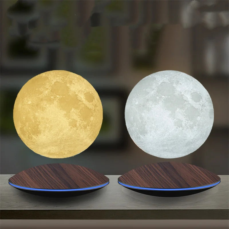 3D Painting Magnetic Levitating 14CM Moon Lamp Levit Floating Moon Light LED Smart Desk Lamp Office Home Decor Creative Gift