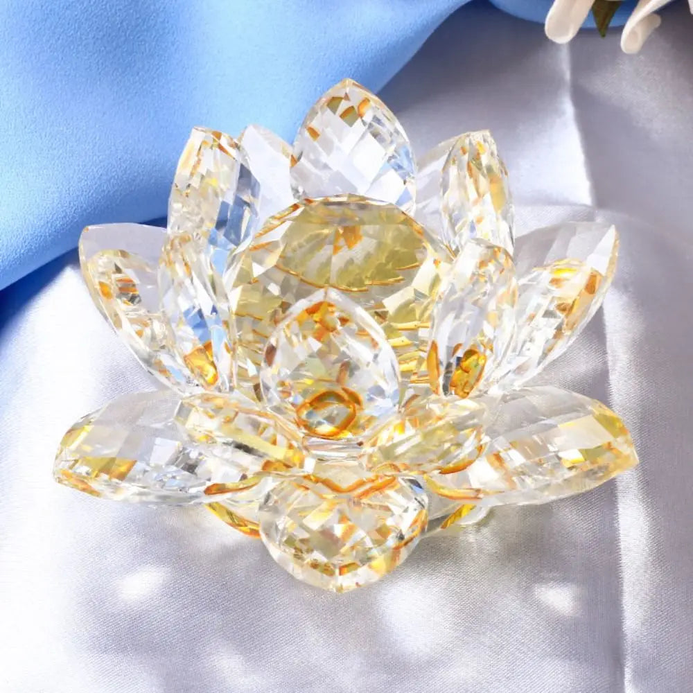 Feng Shui Kwarts Kristal Lotus Bloem - Glazen Presse-Papier Ornament Figuur Thuis Bruiloft Party Decoratie Cadeau