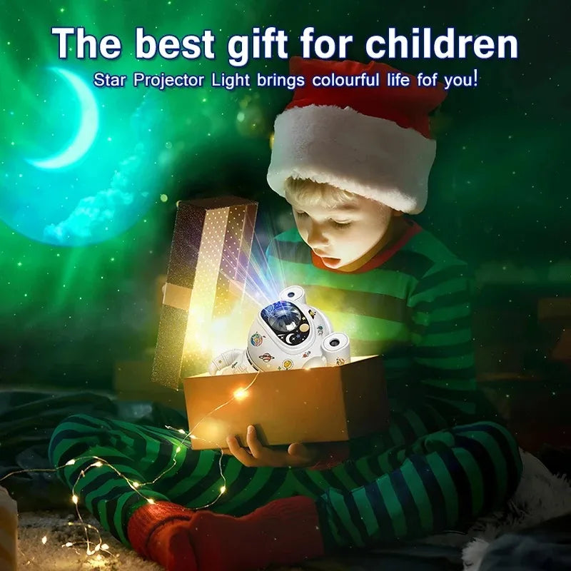 Kids Star DIY Projector - 360° Verstelbaar Astronaut Nebula Galaxy Nachtlampje met Afstandsbediening