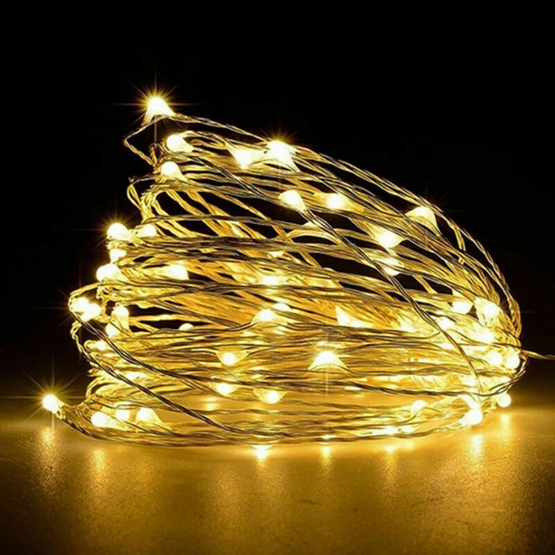 LED Fairy Lights Koperdraad - 1m 2m 3m 5m 10m Batterij Snoerverlichting voor Slaapkamer Tuin Bruiloft Decoratie