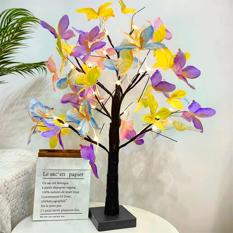Tabletop Bonsai Tree Lights, Butterfly Tree Lamp, DIY Decorative LED Night Light,for Gift Party Holiday Camping Summer Home Deco