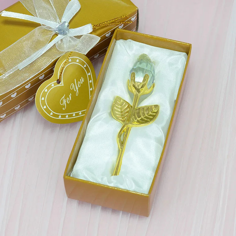 Kristallen Glazen Roos 10 Kleuren - Valentijnsdag Kerstmis Cadeau Souvenir Thuis Bruiloft Decoratie