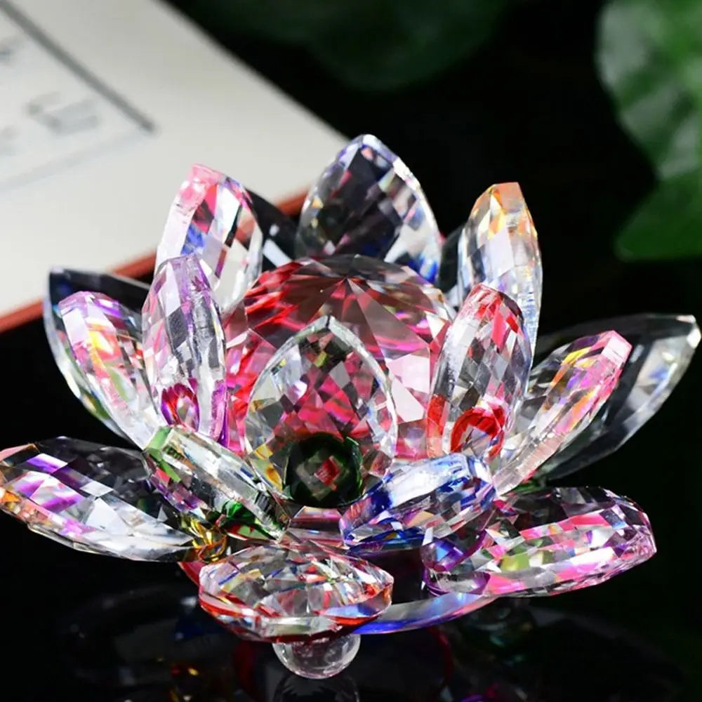 Feng Shui Kwarts Kristal Lotus Bloem - Glazen Presse-Papier Ornament Figuur Thuis Bruiloft Party Decoratie Cadeau