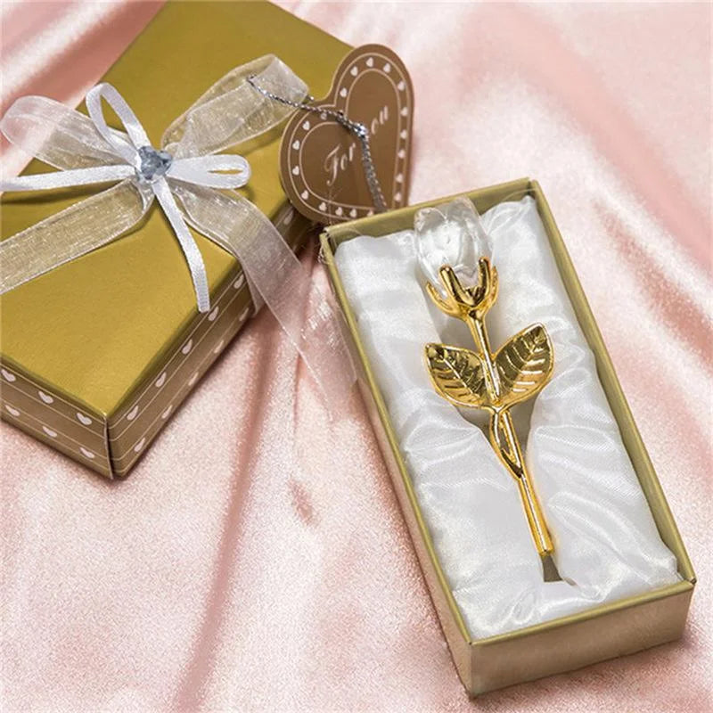 Kristallen Glazen Roos 6 Kleuren - Valentijnsdag Kerstmis Cadeau Souvenir Thuis Bruiloft Decoratie