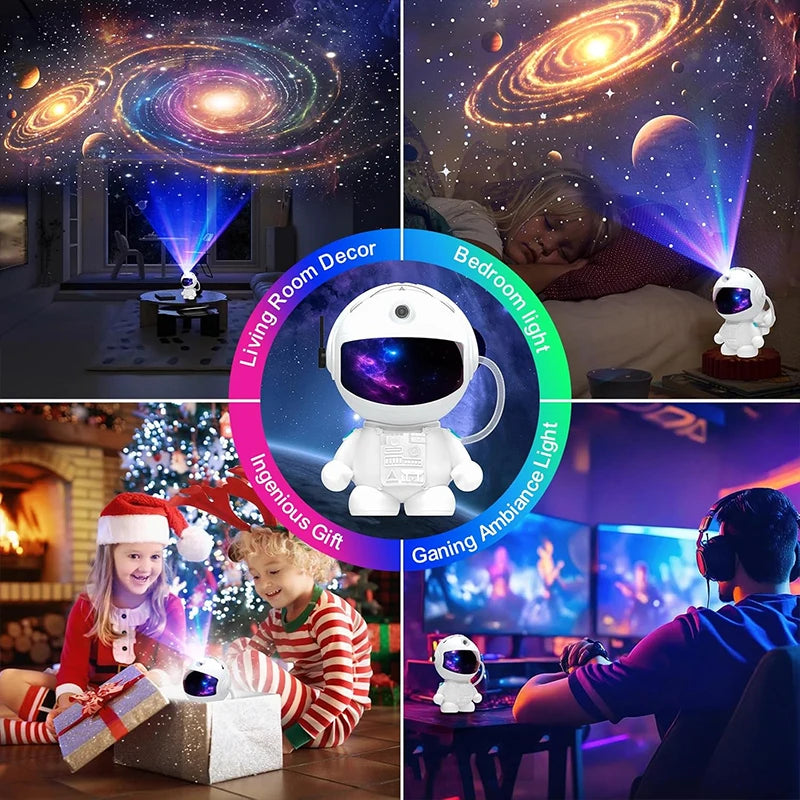 Astronaut Planetarium Projector met 12 Beeldschijven - Galaxy Nachtlampje LED Ruimte Decoratie