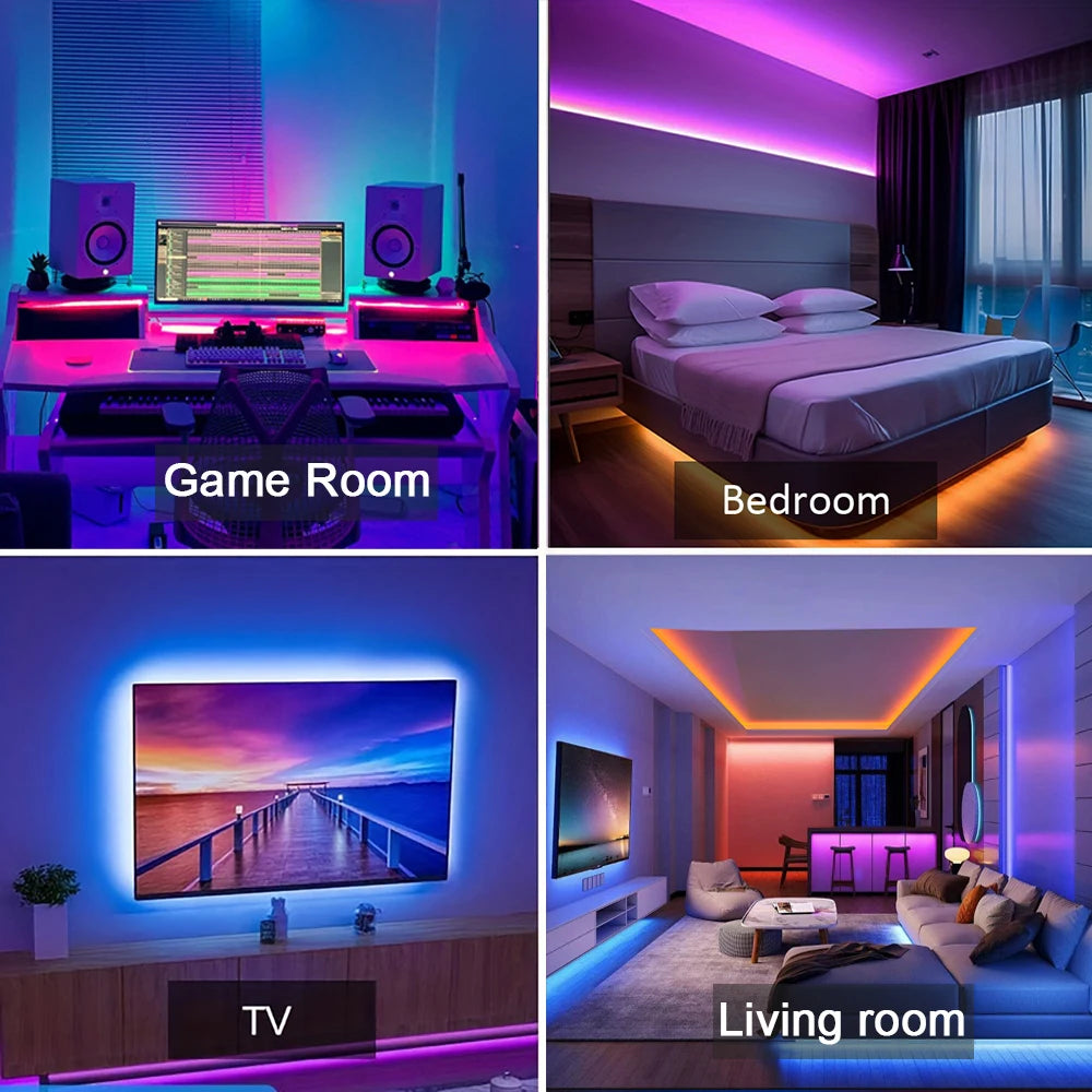 RGB LED Strip Verlichting 5m 10m 20m 30m - App Bediening Flexibele LED Tape voor Kamer Slaapkamer Decoratie