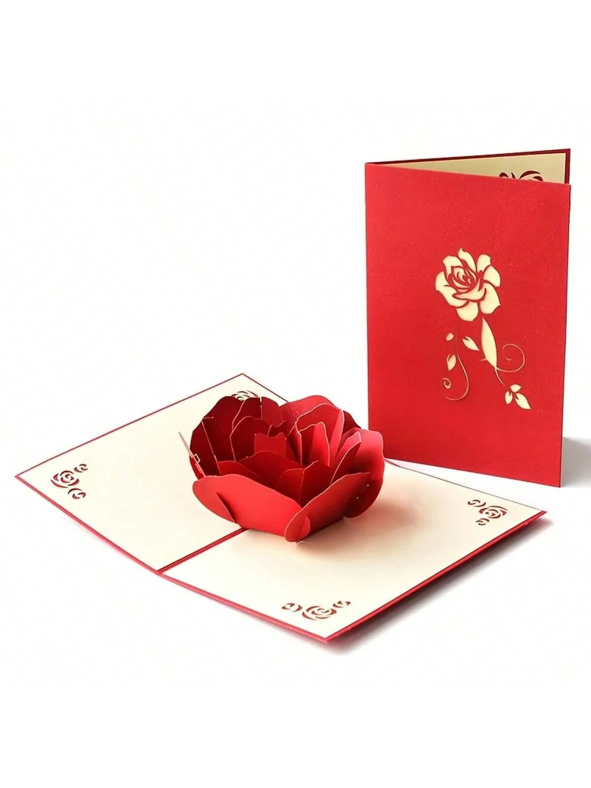 3D Pop-Up Verjaardagskaart met Roos - Perfect voor Jubileum Moederdag Bruiloft met Envelop