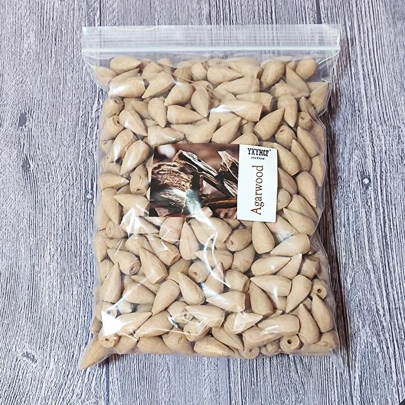 Natuurlijke Backflow Wierook Kegels 100g (60 Stuks) - Sandelhout Lavendel voor Reflux Wierook Brander Aromatherapie