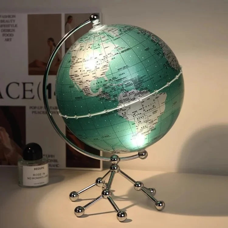 Luxury Modern Globe Ornament With Sailboat Accent, Elegant Metal Sculpture For Living Room TV Stand Wine Cabinet Office Desk