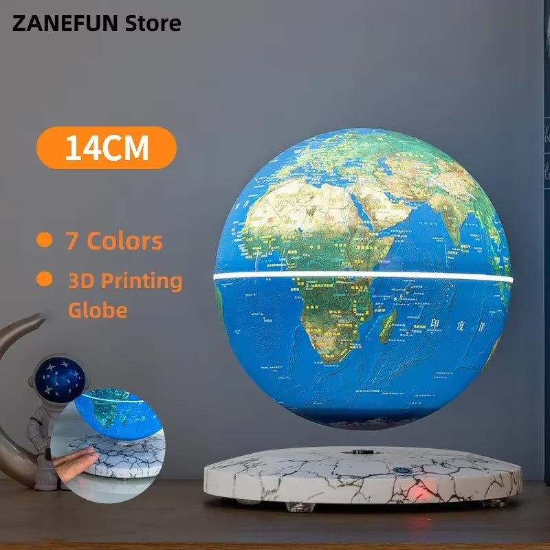 3D Painting Magnetic Levitating 14CM Moon Lamp Levit Floating Moon Light LED Smart Desk Lamp Office Home Decor Creative Gift