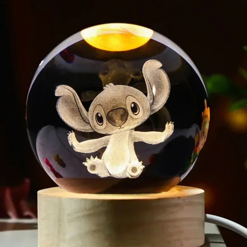 3D Stitch Kristallen Bol - Cartoon Maan Galaxy Planeet Globe Bureau Decoratie