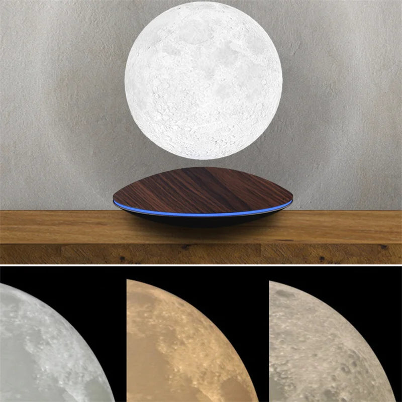 3D Painting Magnetic Levitating 14CM Moon Lamp Levit Floating Moon Light LED Smart Desk Lamp Office Home Decor Creative Gift