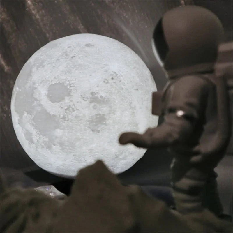 3D Painting Magnetic Levitating 14CM Moon Lamp Levit Floating Moon Light LED Smart Desk Lamp Office Home Decor Creative Gift