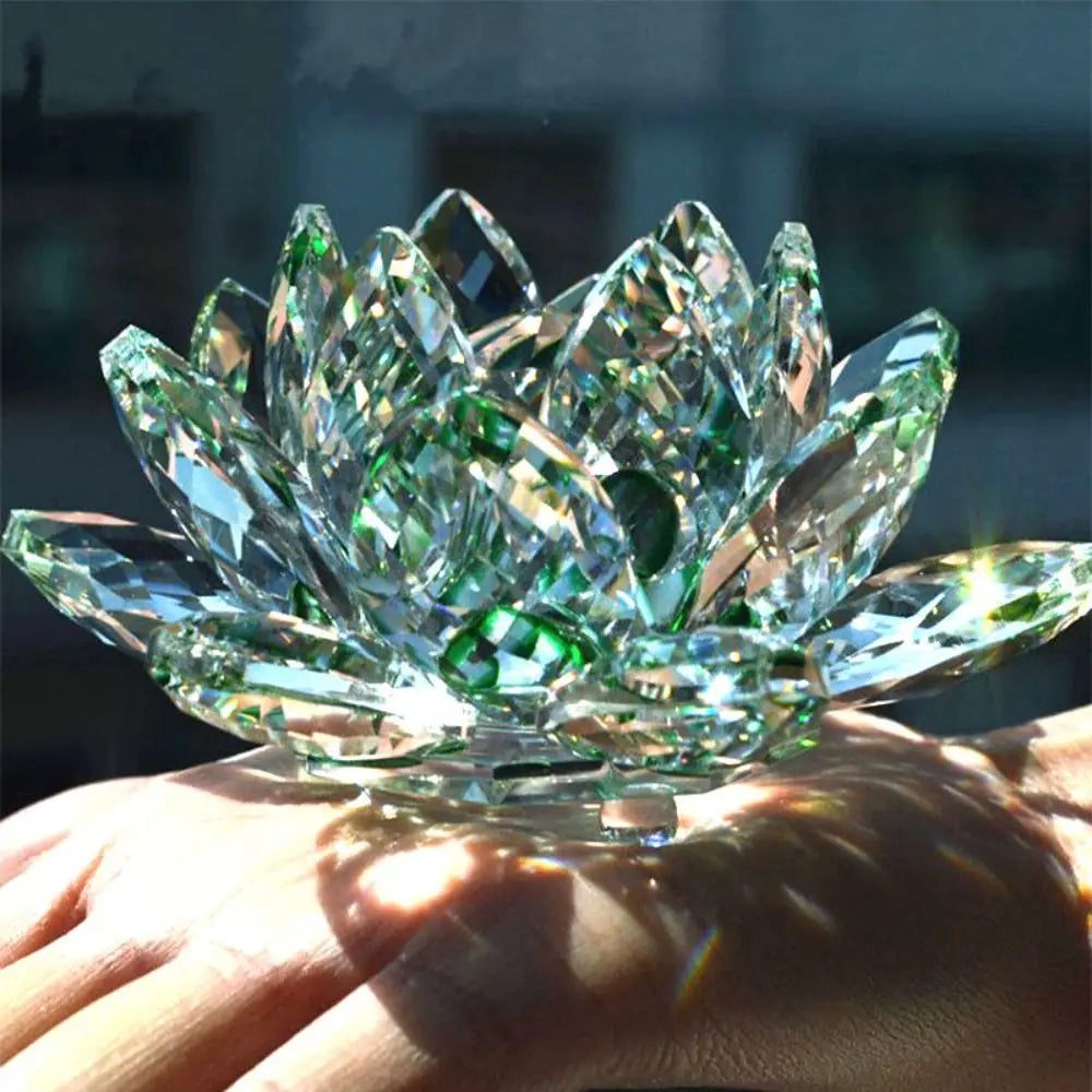 Feng Shui Kwarts Kristal Lotus Bloem - Glazen Presse-Papier Ornament Figuur Thuis Bruiloft Party Decoratie Cadeau
