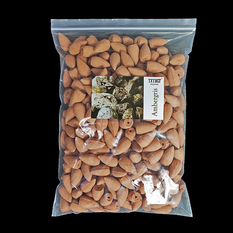 Natuurlijke Backflow Wierook Kegels 100g (60 Stuks) - Sandelhout Lavendel voor Reflux Wierook Brander Aromatherapie