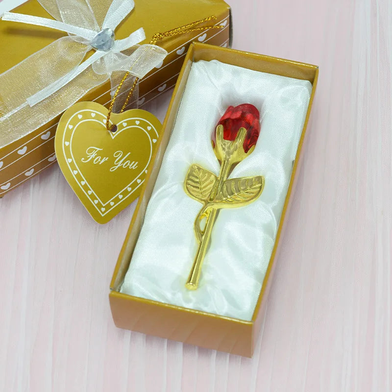 Kristallen Glazen Roos 10 Kleuren - Valentijnsdag Kerstmis Cadeau Souvenir Thuis Bruiloft Decoratie