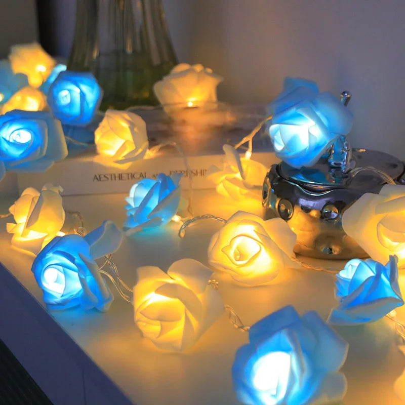 3M 20LEDs Artificial Rose Flower String Light Battery Powered Wedding Fairy Garland Room Decoration Ramadan 2026 Valentine's Day