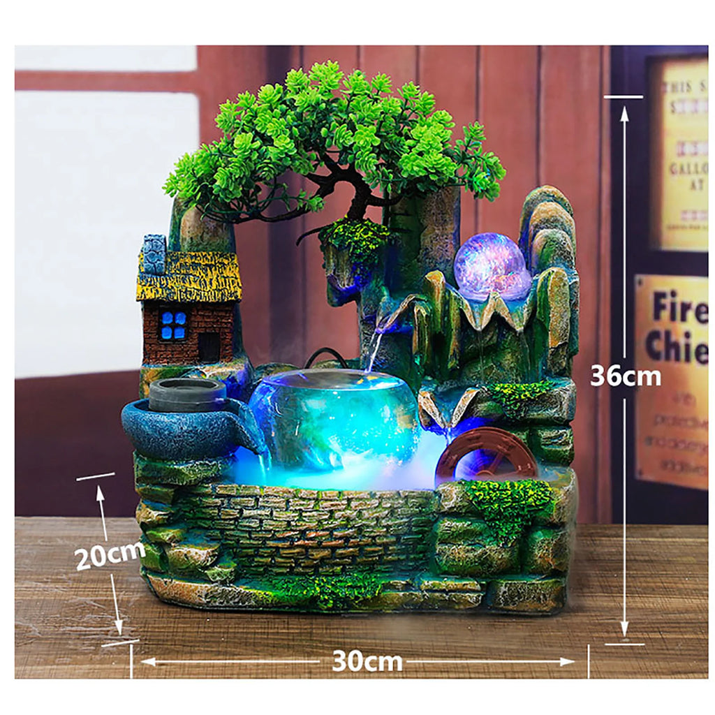 Waterval Fontein LED Tafel - Kamer Fontein Ornament met Verlichting Desktop Thuis Decoratie