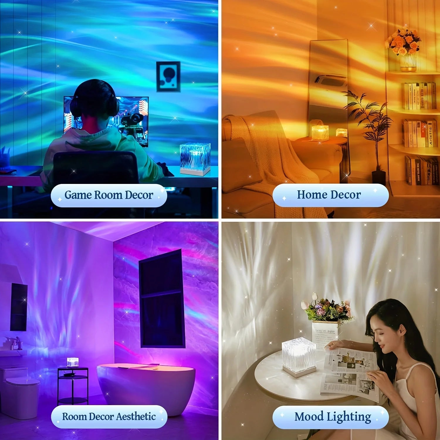 Ocean Wave Projector 16 Kleuren - Aurora LED Nachtlampje met Afstandsbediening