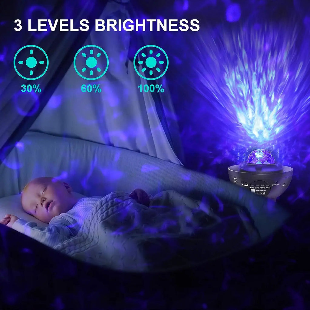 Starry Galaxy Projector met Ocean Wave en Muziek Speaker - Nachtlampje Slaapkamer
