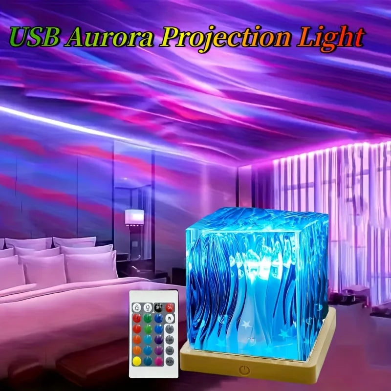 Ocean Wave Projector 16 Kleuren - Aurora LED Nachtlampje met Afstandsbediening
