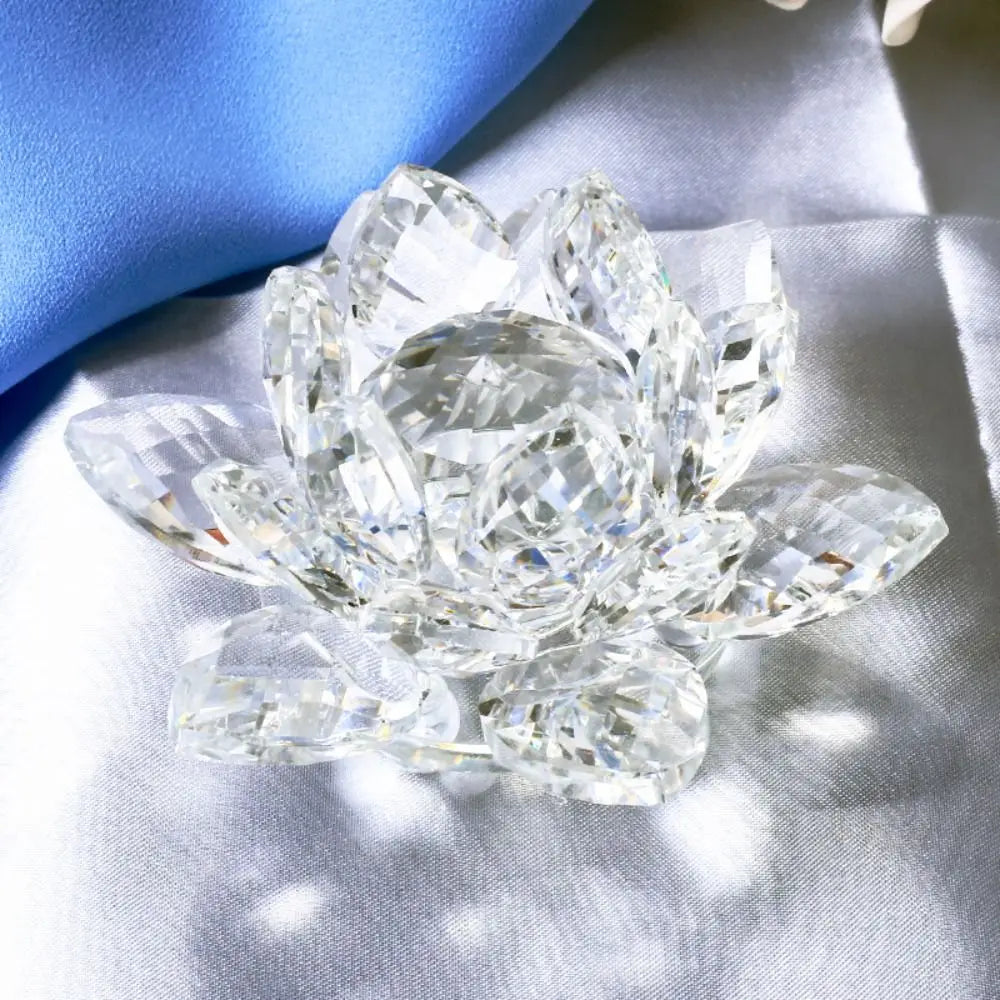 Feng Shui Kwarts Kristal Lotus Bloem - Glazen Presse-Papier Ornament Figuur Thuis Bruiloft Party Decoratie Cadeau
