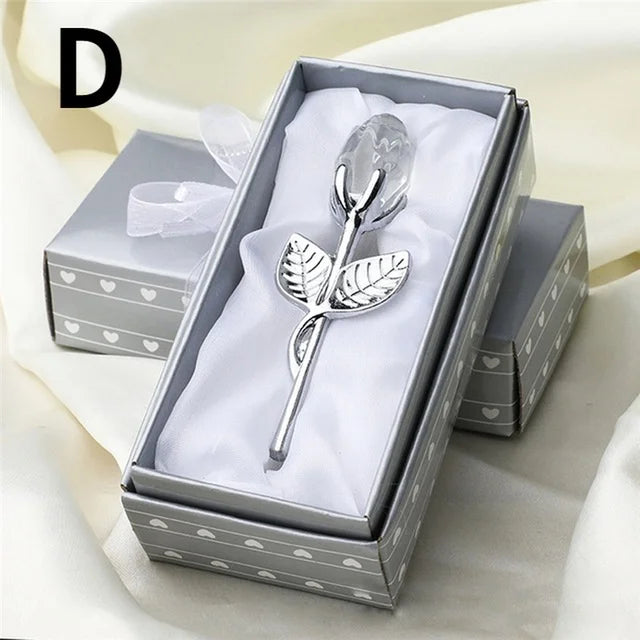 Kristallen Glazen Roos 6 Kleuren - Valentijnsdag Kerstmis Cadeau Souvenir Thuis Bruiloft Decoratie