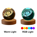 6cm Kristallen Bol Nachtlampje - Solar Cosmos Melkweg Maan RGB Bureau Decoratie