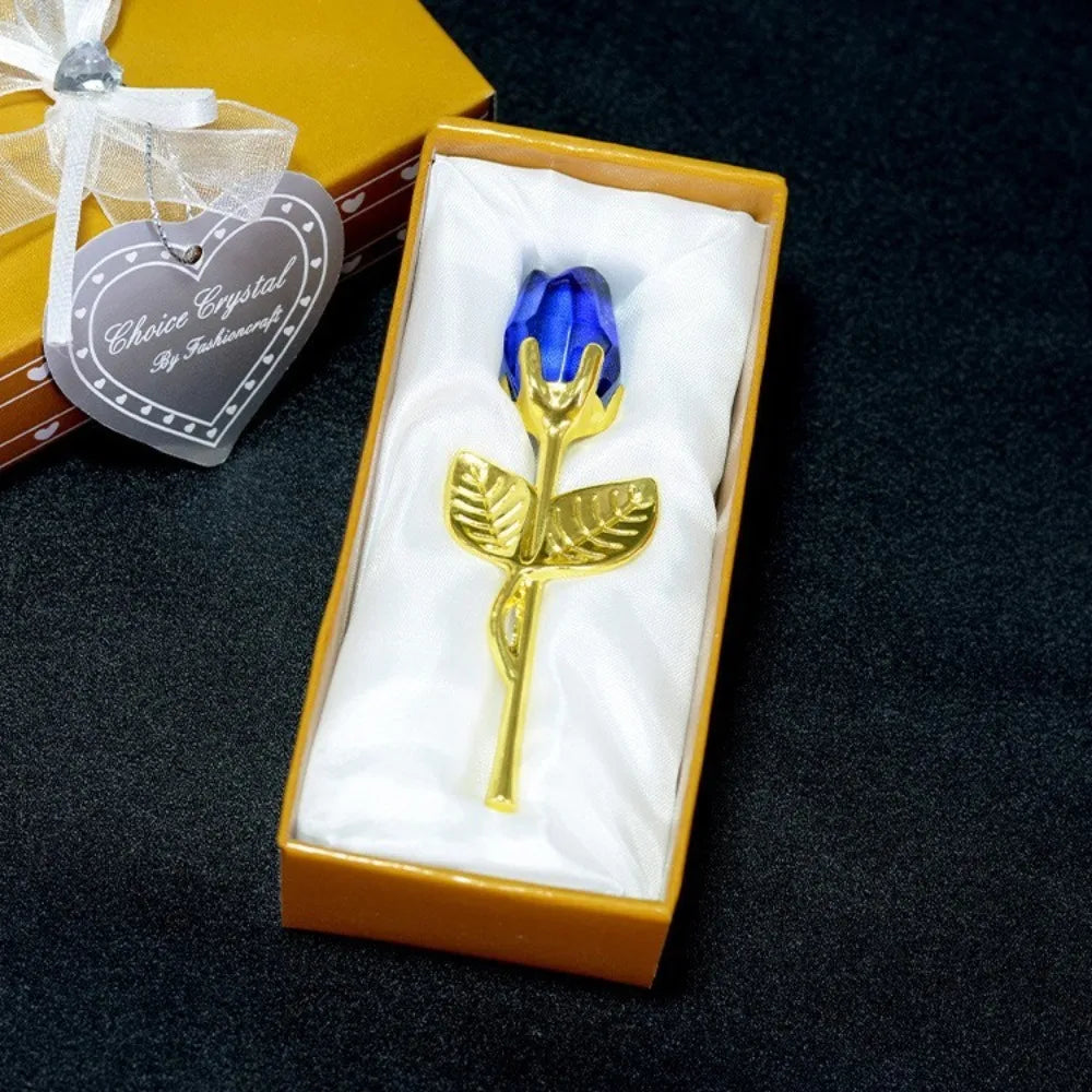 Kristallen Glazen Roos 10 Kleuren - Valentijnsdag Kerstmis Cadeau Souvenir Thuis Bruiloft Decoratie