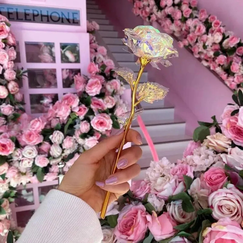 Regenboog Kristallen Bloem - Kleurrijke Kunstmatige Bloemen Cadeau voor Moederdag Thanksgiving Valentijnsdag Verjaardag
