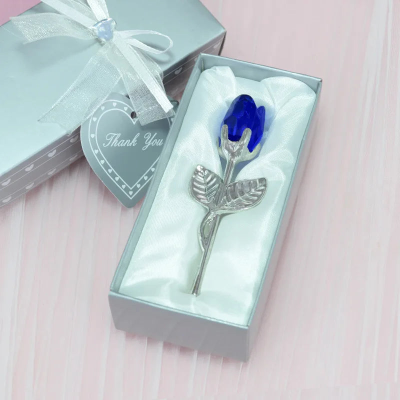 Kristallen Glazen Roos 10 Kleuren - Valentijnsdag Kerstmis Cadeau Souvenir Thuis Bruiloft Decoratie