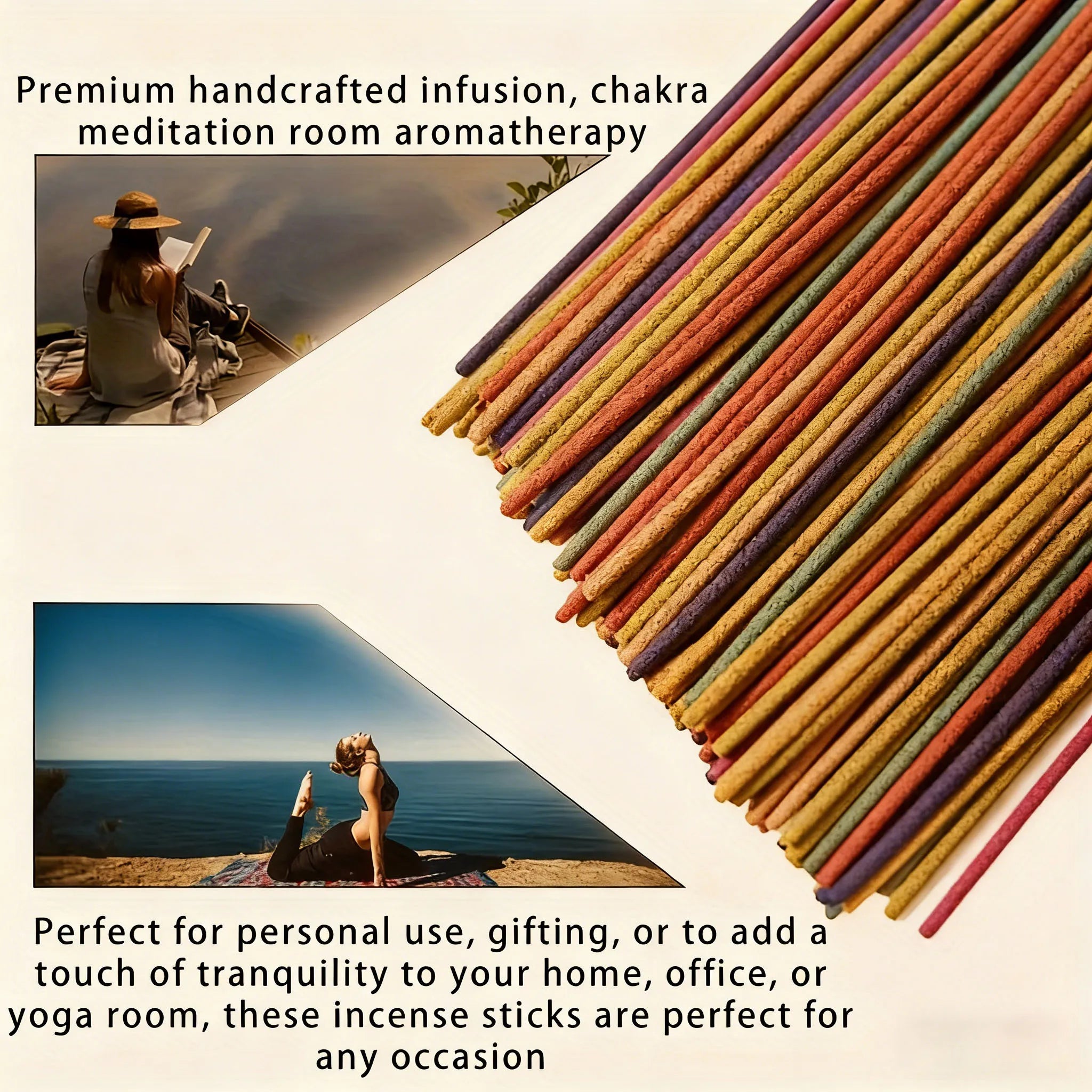 Wholesale Multi-Colored and Multi-Scented Incense Sticks - White Sage~Lavender~Rose~Lemongrass and Jasmine Various Scents |   Long-Lasting Home Air Purification Fragrance |   Christmas Gifts, Wholesale Options: 45/90/180/360